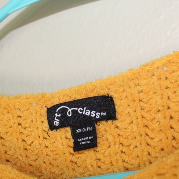 Art Class Girl’s Mustard Colored Chenille Knitted Soft Sweater - Size XS - Picture 6 of 6